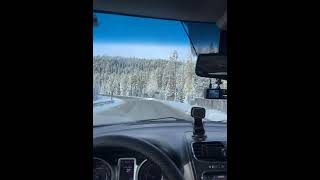 Snowy Drive Through Banff  Winter Roads in Alberta [upl. by Drofnats]