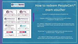 How to Redeem PeopleCert Exam Voucher  Peoplecert  Redeem Exam Voucher  1WorldTraining [upl. by Lessirg477]