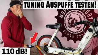 Wir testen TUNING Auspuffe für Piaggio Ciao  Polini Proma Simonini  Moped Factory [upl. by Otrevlig565]