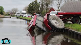 Trekker en bestelbus belanden in het water na ongeval Noordeindseweg in Berkel en Rodenrijs [upl. by Hyatt975]