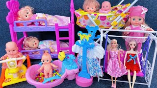 10 Minutes Satisfying with Unboxing Cute Baby Stroller，Doll Swinging Seat Playset ASMR  Review Toys [upl. by Ycats]