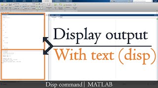 disp command in MATLAB  How to display output variable with text in MATLAB  MATLAB TUTORIALS [upl. by Kong67]