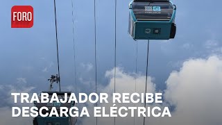 Trabajador se electrocuta en zona de obras del cablebús CDMX  Las Noticias [upl. by Gow936]