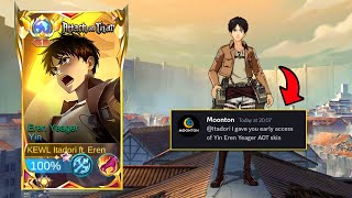 NEW SKIN YIN EREN YEAGER ATTACK ON TITAN SKIN😱 early access [upl. by Acinorehs]