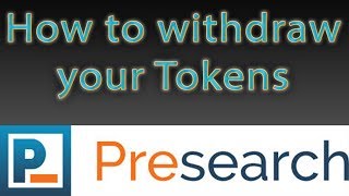 How to withdraw your Presearch Tokens so you can sell them [upl. by Campman]