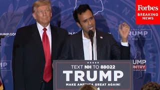 BREAKING NEWS Vivek Ramaswamy Joins Trump At New Hampshire Rally To Encourage Voters To Support Him [upl. by Manson]