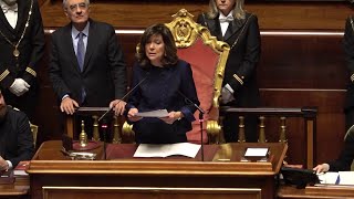 Senato Elisabetta Casellati quotUn onore essere la prima donna presidentequot [upl. by Eedyaj]