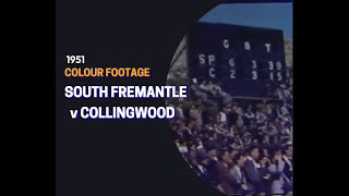 Colour footage 1951 South Fremantle vs Collingwood at Fremantle Oval no sound [upl. by Mcconnell393]