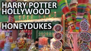 Honeydukes sweets shop in Hogsmeade at Universal Studios Hollywoods Wizarding World of Harry Potter [upl. by Notgnirrab]