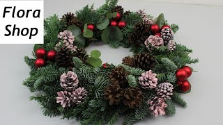 Weihnachtskranz Adventskranz selber machen Weihnachtsfloristik ❁ Deko Ideen mit FloraShop [upl. by Francoise]