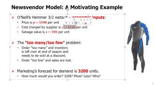 SCM Topic 3  1 Introduction to the Newsvendor Model [upl. by Ynnavoeg509]