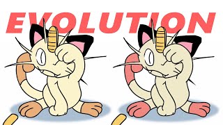 MEOWTH  Evolution Normal and Shiny Pokemon Transformation Animation  Persian [upl. by Dnomyad]