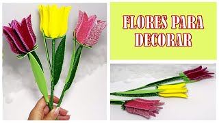 Bellas flores para decorar tu hogar hechas con fomix [upl. by Ielirol]