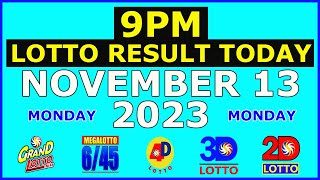 9pm Lotto Result Today November 13 2023 Monday [upl. by Emerson]