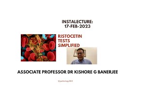 Ristocetinbased tests Simplified VonWillebrandDiswase BernardSoulierSyndrome [upl. by Ahsiya599]