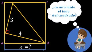 🔥Halllar el lado de un cuadrado conociendo dos lados de un triángulo rectángulo inscrito [upl. by Ttehc74]