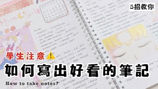 Notes☁️  如何寫出好看的筆記📝五招輕鬆學會學生的筆記👩‍🎓How to take notes  Daphne🤍 [upl. by Iclehc]