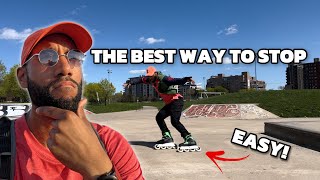 How To Stop On Rollerblade Power Stop for beginners [upl. by Anawt52]