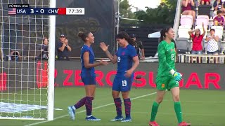 Gol de Trinity Rodman  USWNT vs China  2 de Diciembre 2023 [upl. by Ardnusal]