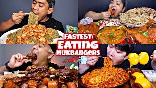 Mukbangers EATING WAY SO FAST🙀😱🤯🏎️💨 [upl. by Easlehc522]