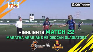 Maratha Arabians vs Deccan Gladiators  Highlights  Match 22  Abu Dhabi T10 League Season 4 [upl. by Corinna]