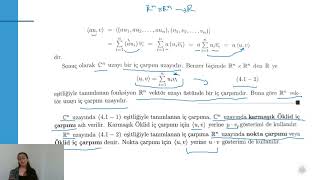 Hafta 12 Ders 1 Lineer Cebir 2 İç Çarpım Uzayı [upl. by Vadim]