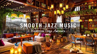 Smooth Jazz Instrumental Music amp Cozy Bookstore Cafe Ambience ☕ Relaxing Jazz Music for Study Work [upl. by Alameda]