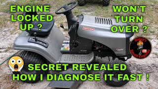 Engine wont turn over locked up We show how to diagnose and Repair a Briggs and Stratton [upl. by Ailecara]