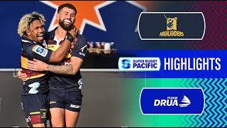 HIGHLIGHTS  HIGHLANDERS v FIJIAN DRUA  Super Rugby Pacific 2024  Round 14 [upl. by Refannej]