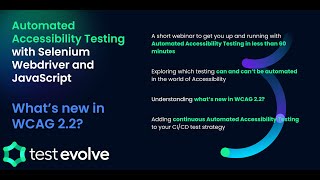 Automated Accessibility Testing  Selenium JavaScript  WCAG 22 [upl. by Nylicaj90]