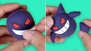 Sculpting Gengar GhostPoison Pokémon easily in clay [upl. by Rab]