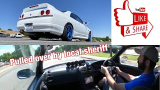 Skyline R33 GTST first drive I get pulled over by local sheriff [upl. by Asaeret684]