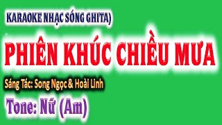 KARAOKE Phiên khúc chiều mưa  tone nữ Am  ghi ta Hoàng Chung 2023 st Song Ngọc  Hoài Linh [upl. by Cayser922]