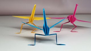 How to Make a Paper Dancing Crane  Origami crazy crane Step by Step  Fun amp Easy [upl. by Bibby]