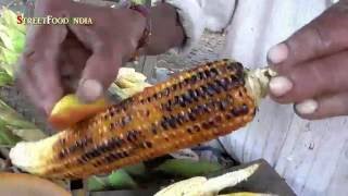 South Indian Street Food LEMON CORN Healthy food NATURAL FOOD Konaseema Mokka Jonna potthulu [upl. by Enetsuj50]