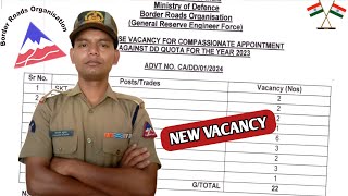 BRO VACANCY ADVT NO 012024  VACANCY UPDATE 2024 DD CASE VACANCY  KK TECH1bro vacancy gref [upl. by Llij359]