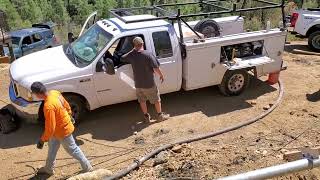 Action Concrete Pumping is Pumping Hot Old Concrete up a hill in Prescott Arizona ReinertPumpsitup [upl. by Hildagard]