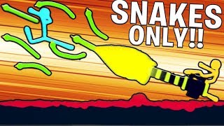 OVERPOWERED SNAKES ONLY GAMEMODE  Stick Fight minigame  JeromeASF [upl. by Namyl]