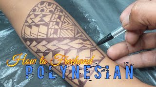 How to freehand polynesian tattoo design [upl. by Kcirdle44]