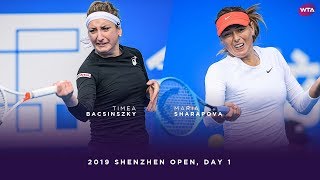 Timea Bacsinszky vs Maria Sharapova  2019 Shenzhen Open Day 1  WTA Highlights [upl. by Colver]