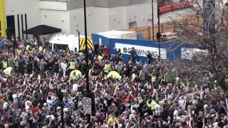 Violent Sunderland Fans With Flares  Newcastle 0  3 Sunderland  St James Park 14042013 [upl. by Aseen524]