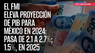 El FMI eleva proyección de PIB para México en 2024 pasa de 21 a 27 15 en 2025 [upl. by Gwendolyn]