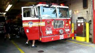 FDNY Tiller Ladder 39 gets cancelled out the door [upl. by Atsirhcal]