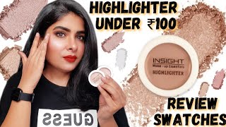 Insight cosmetics Highlighter Review amp Demo  Cream Highlighter Under Rs100  Antima Dubey Samaa [upl. by Acirretal]