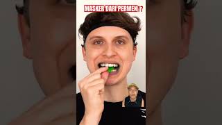 MASKER DARI PERMEN⁉️ challenge facemask experiment satisfying candy food skincare jelly [upl. by Gibby552]