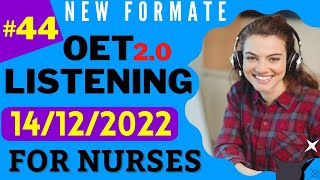 OET Listening Sample For Nurses  Test 44  OET Listening practice test 20 nurses exam online 2022 [upl. by Cressida]