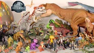 My HUGE Jurassic World Movie Dinosaur Figure Collection 100 Toy Dinosaurs [upl. by Atiuqrehs794]