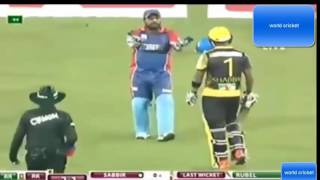 Sabbir Rahman and Shahzad Fight BPL 2016 Cricket History Bangladesh Cricket Fight [upl. by Rahal]