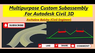 Civil 3D How to Create Multipurpose custom Subassembly using Autodesk Subassembly Composer [upl. by Xonnel]