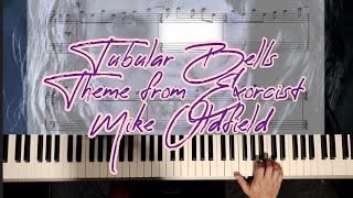 Tubular Bells Theme from The Exorcist  Mike Oldfield  Piano Tutorial Partitura Pdf Gratis [upl. by Rolandson820]